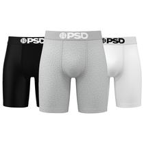 Cuecas boxer PSD de algodão neutro para homens, pacote com 3 unidades, tamanho P Cuecas boxer PSD de algodão neutro para homens, pacote com 3 unidades, tamanho P