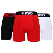 Cuecas boxer PSD Solid Flame para homens, pacote com 3 Cuecas boxer PSD Solid Flame para homens, pacote com 3
