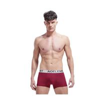 Cuecas boxer respiráveis de cintura média modal masculina Aoelement