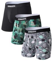 Cuecas boxer, roupa íntima masculina separada com bolsa dupla para Halloween
