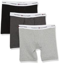 Cuecas boxer Tommy Hilfiger Cotton Classics, pacote com 3 cuecas cinza masculinas