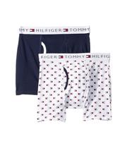 Cuecas boxer Tommy Hilfiger para meninos, pacote com 2 unidades brancas, tamanho LG