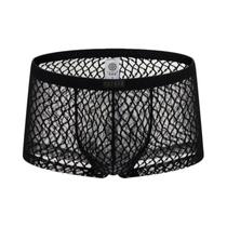 Cuecas Boxer Transparentes De Renda Sexy Para Homens Com Bolsa U Respirável Cuecas Boxer Transparentes De Renda Sexy Para Homens Com Bolsa U Respirável