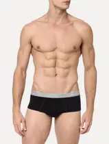 Cuecas Calvin Klein Brief Cotton Print Preta Pack 2UN