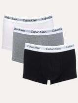 Cuecas Calvin Klein Low Rise Trunk Light Print Preta/ Branca/ Mescla Pack 3UN Cuecas Calvin Klein Low Rise Trunk Light Print Preta/ Branca/ Mescla Pack 3UN