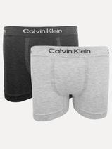 Cuecas Calvin Klein Trunk Seamless Viscose Logo Mescla Chumbo e Cinza Claro Pack 2UN