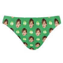 Cuecas de banho S Husky Custom Funny Faces St Patrick para homens