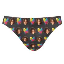 Cuecas de banho S Husky Custom Funny Faces Valentine Heart Men