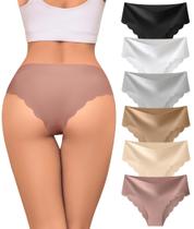Cuecas de biquíni Riozz Sexy Seamless Ice Silk, pacote com 6