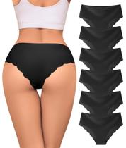 Cuecas de biquíni Riozz Sexy Seamless Ice Silk, pacote com 6