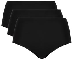 Cuecas femininas Chantelle pretas (pacote com 3) sem costura de cintura alta Cuecas femininas Chantelle pretas (pacote com 3) sem costura de cintura alta