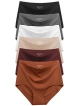 Cuecas femininas Cuweni sem costura de cintura alta, pacote com 6 Cuecas femininas Cuweni sem costura de cintura alta, pacote com 6