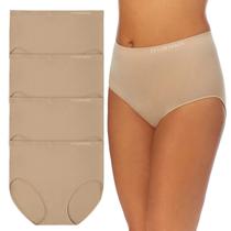 Cuecas femininas ELLEN TRACY, cuecas completas sem costura, pacote com 4