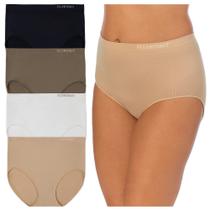 Cuecas femininas ELLEN TRACY, cuecas completas sem costura, pacote com 4