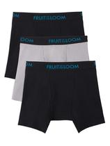 Cuecas Fruit of the Loom respiráveis para homens preta/cinza S