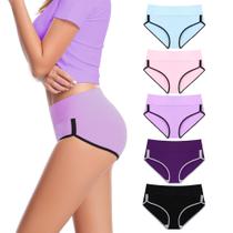 Cuecas íntimas femininas CAILECOTTON, pacote com 5 cuecas de algodão plus size