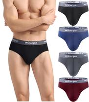 Cuecas íntimas masculinas wirarpa Modal No Fly Briefs, pacote com 4, 3XL