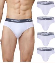 Cuecas íntimas masculinas wirarpa Modal No Fly, pacote com 4 cuecas brancas XXL