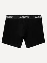 Cuecas Lacoste Boxer Long Lettered Waist Preta Pack 3UN