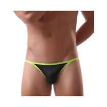 Cuecas Masculinas De Cintura Baixa Com Listras Em Malha Respirável E Transparente