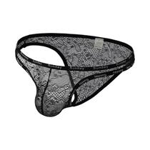 Cuecas Masculinas De Cintura Baixa Em Renda Transparente Sexy Com Bolsa De Volume Ultra Fina Cuecas Masculinas De Cintura Baixa Em Renda Transparente Sexy Com Bolsa De Volume Ultra Fina