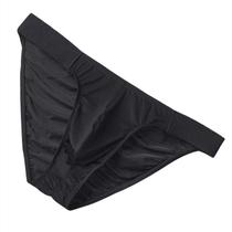 Cuecas Masculinas De Seda Gelada Com Cinto Largo, Bolsa U Sexy, Costas Franzidas, Respiráveis,