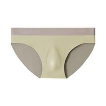 Cuecas Masculinas De Seda Gelada Sem Costura Com Recortes 3D, Modelo Triângulo, Finas Para Verão,