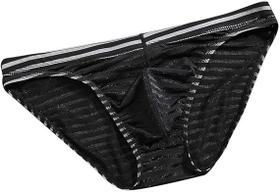Cuecas Masculinas Slip Transparente Listradas