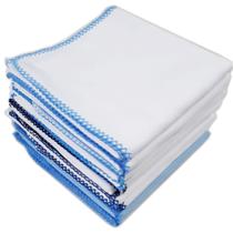 Cueiro Bebê Flanelado Liso 80x80cm Com Crochê