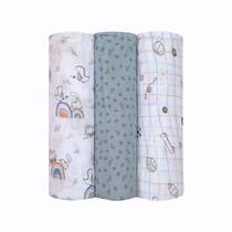 Cueiro Bebê Swaddle Soft Premium 1,20x1,20m 100% Algodão Papi Baby C/Bainha