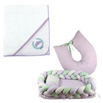 Cueiro Bordado Lumana + Combo Almofada de Amamentar e Ninho Lumana Roxo Cueiro Bordado Lumana + Combo Almofada de Amamentar e Ninho Lumana Roxo