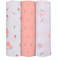 Cueiro de bebê Flanelado Papi Baby 100% Algodão 1,00x80cm Kit C/ 3 Unidades