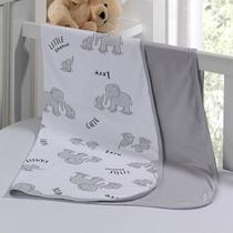 Cueiro Duplo Tecebem Baby Dom Malha 100% Algodão Estampado kinder 80cm x 90cm Cinza