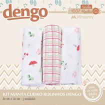 Cueiro e Manta Minasrey Rosa 80x80 - 3 Unidades