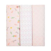 Cueiro flaneladinho de bebê kit com 3 tulipa