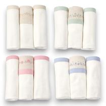 Cueiro Flanelado Algodão 80cm 3Pçs Enxoval Bebê Luxo Loupiot