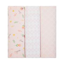 Cueiro Flanelado Bebê 80x50cm 100% Algodão Papi Composê Tulipa - Kit c/ 3 unidades Cueiro Flanelado Bebê 80x50cm 100% Algodão Papi Composê Tulipa - Kit c/ 3 unidades