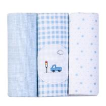 Cueiro Flanelado Bordados Papi Kit 3 Unidades Bebê Cueiro Flanelado Bordados Papi Kit 3 Unidades Bebê