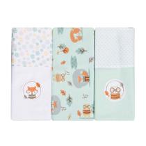 Cueiro Flanelado Com 3 Pçs Bosque 80cm X 80cm Papi Cueiro Flanelado Com 3 Pçs Bosque 80cm X 80cm Papi