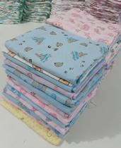 Cueiro Flanelado Estampado 80x60cm Kit Com 5