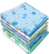 Cueiro Flanelado Estampado Com Crochê 80x80cm 100% Algodão Cueiro Flanelado Estampado Com Crochê 80x80cm 100% Algodão