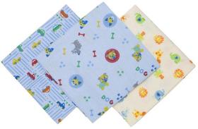 Cueiro Flanelado Estampado Masculino Cores Sortidas 03 unidades Bercinho 1,00x80 Incomfral