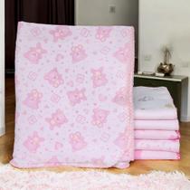 Cueiro Flanelado Estampado Menina Manta Bebê 2 Unidades 80x1,00