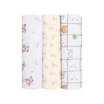 Cueiro Flanelado Estampado Ursinho Contém 03 Un Papi