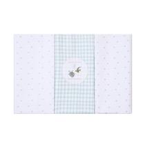 Cueiro Flanelado Papi Bordado 100% Algodão 80x80cm Kit C/ 3 Unidades