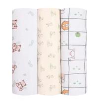 Cueiro Flanelado Papi Compose Estampado 80Cm X 80Cm Contem 03 Unidades Vários Modelos