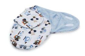 Cueiro Manta Enroladinho Sherpa Loani Transportes Carros Azul Menina Menino RN