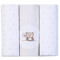 Cueiro Manta Flanelada Bordados Infantil Bebê Kit 3 Unidades 80 x 80cm Baby Papi Cor:Ted Balão Cueiro Manta Flanelada Bordados Infantil Bebê Kit 3 Unidades 80 x 80cm Baby Papi Cor:Ted Balão