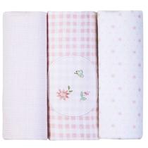 Cueiro Manta Flanelada Bordados Infantil Bebê Kit 3 Unidades 80 x 80cm - Papi Cueiro Manta Flanelada Bordados Infantil Bebê Kit 3 Unidades 80 x 80cm - Papi