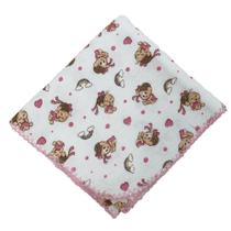 Cueiro Manta Flanelado Turma Da Monica 75x75cm Com Croche